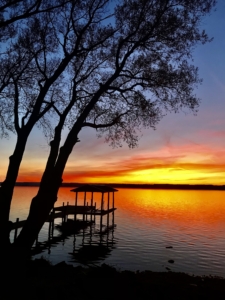 Sunset of lake